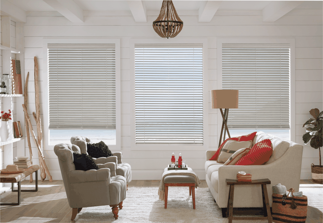 EverWood® Alternative Wood Blinds installed window treatment