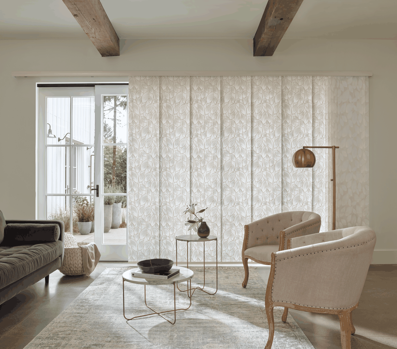 Skyline® Gliding Window Panels installed window treatment
