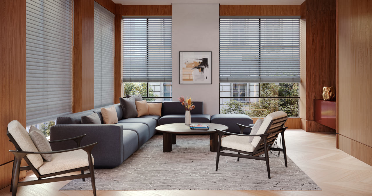 Aria™ Soft Blinds installed window treatment