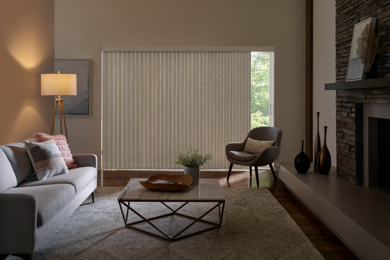 Somner® Vertical Blinds installed window treatment